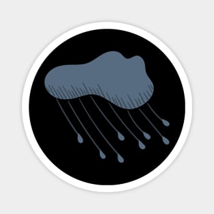 Single Stormy Cloud, Illustrated Raincloud in greys Magnet